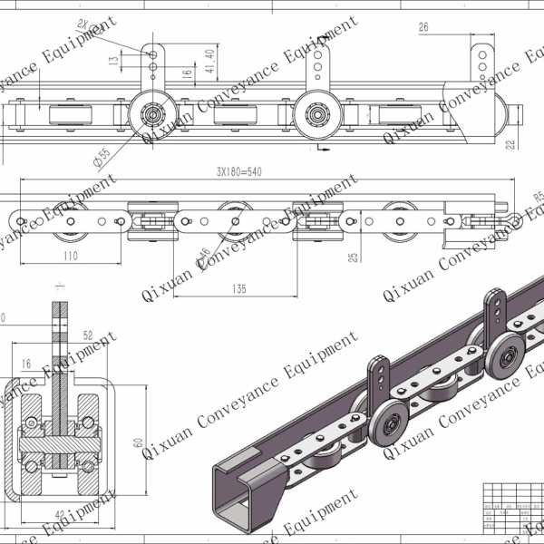 CALDAN S270 Overhead Conveyor Chain - OEM Compatible Direct Replacement